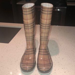 BURBERRY tall rain boots